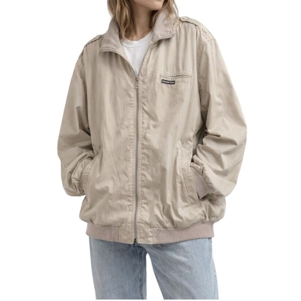 Vintage Members Only Tan Windbreaker Jacket Made in Korea 90s Mens XL